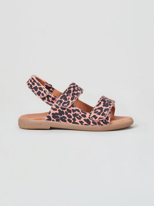 ZIG AND STAR SOLAR JUNIOR SANDAL PINK ANIMAL SIDE