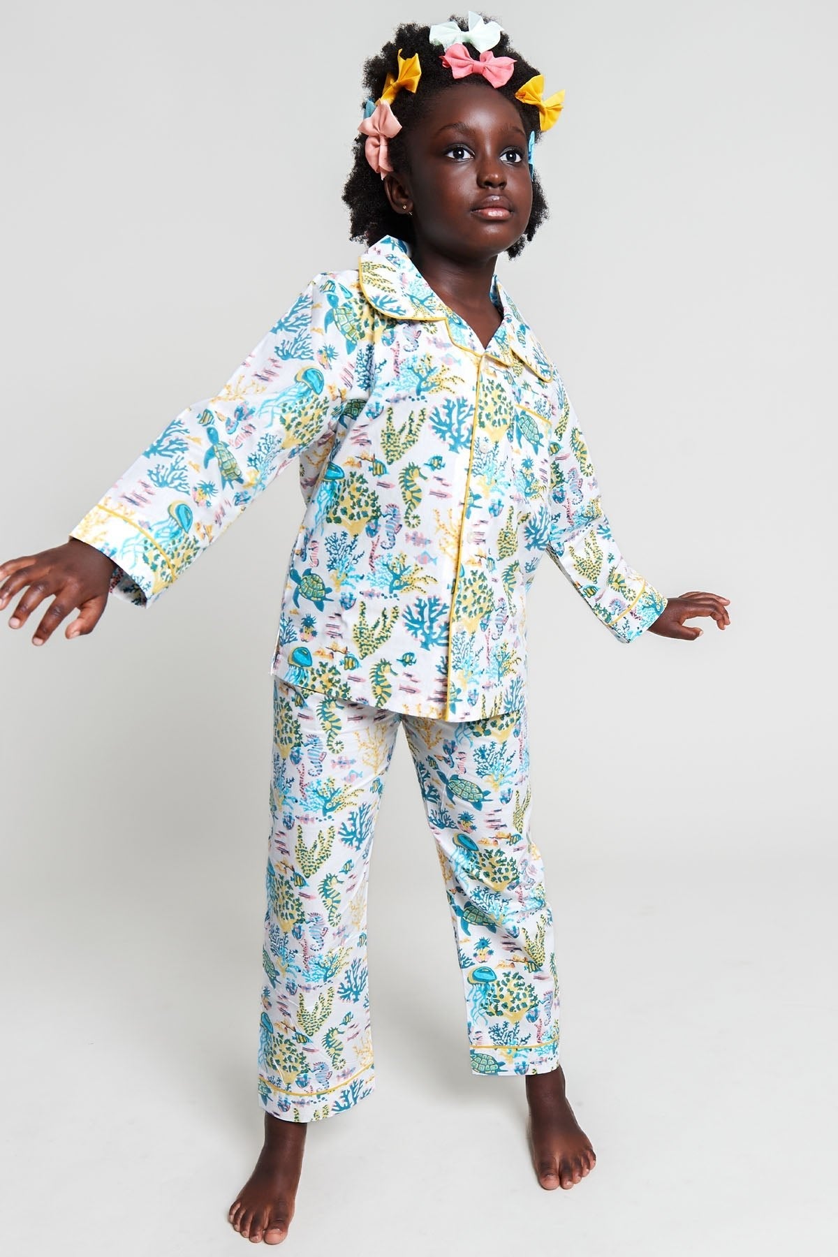 a fin - tastic dance off - organic cotton kids pyjama set - Kutti Lulu