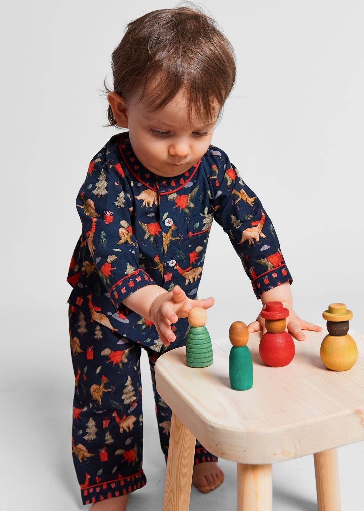 a jurassic christmas - organic cotton baby pyjama set - Kutti Lulu
