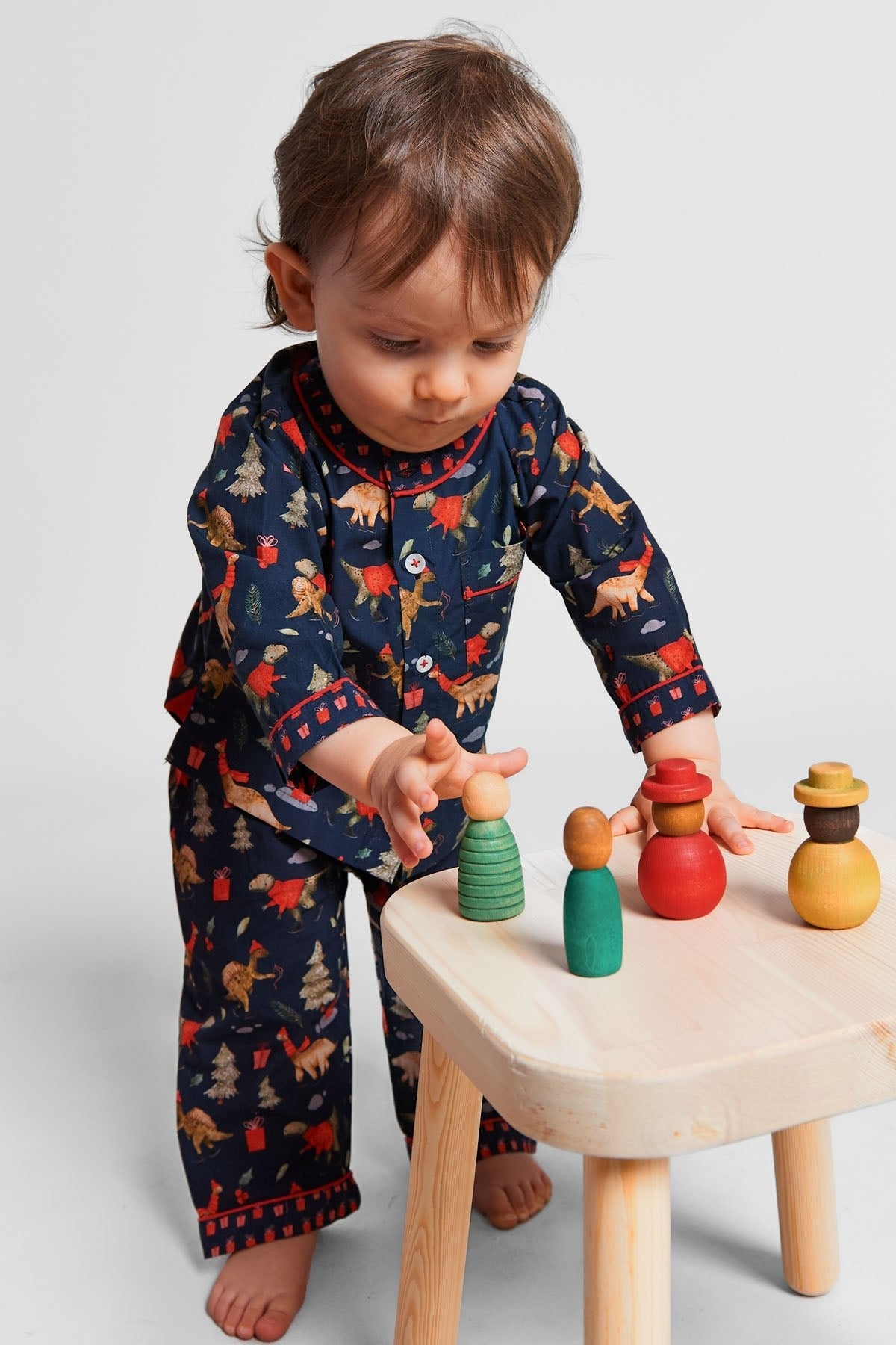 a jurassic christmas - organic cotton baby pyjama set - Kutti Lulu