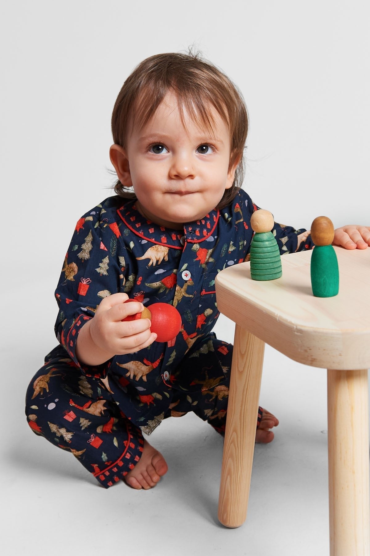 a jurassic christmas - organic cotton baby pyjama set - Kutti Lulu