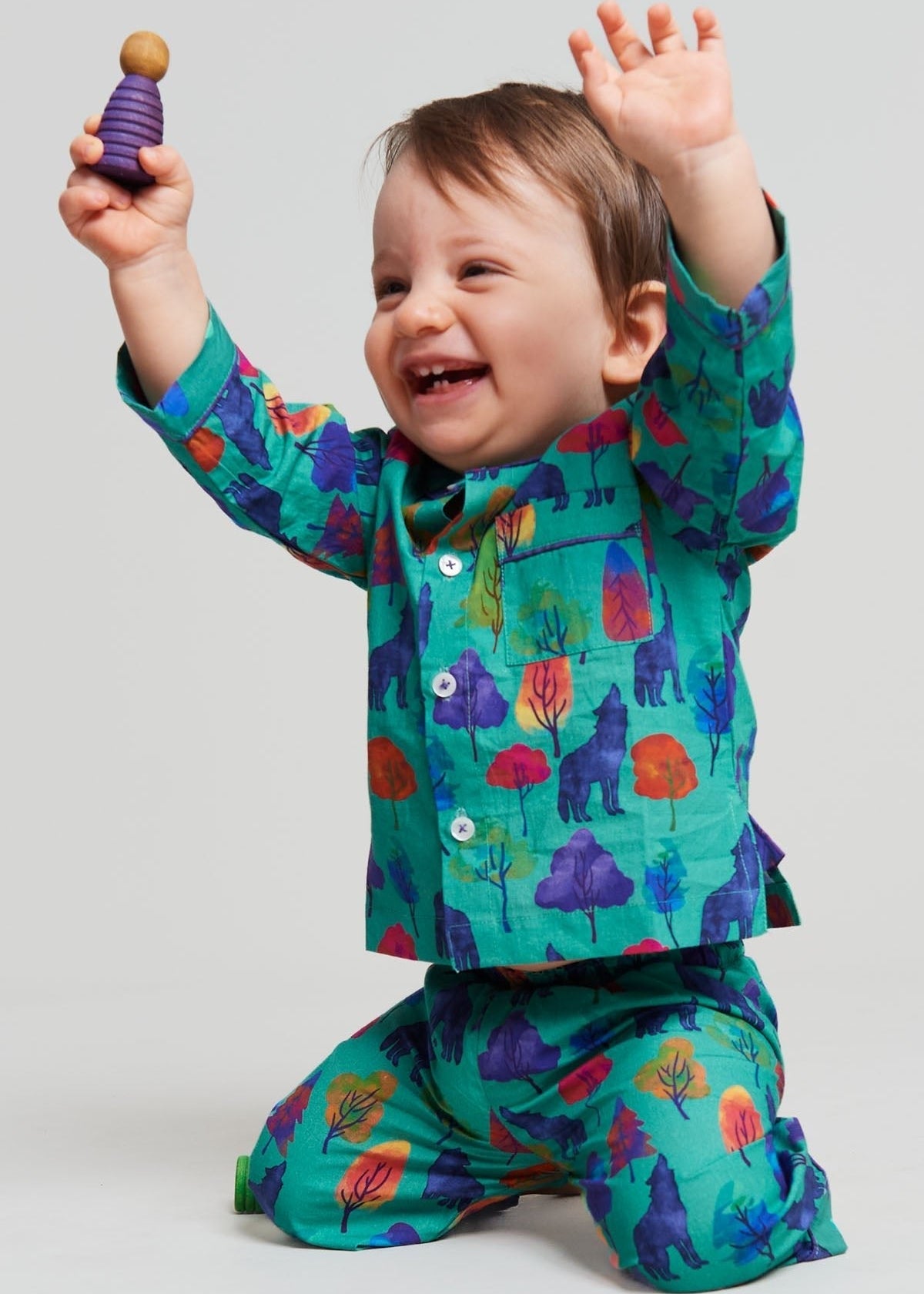 a whimsical howl - organic cotton baby pyjama set - Kutti Lulu