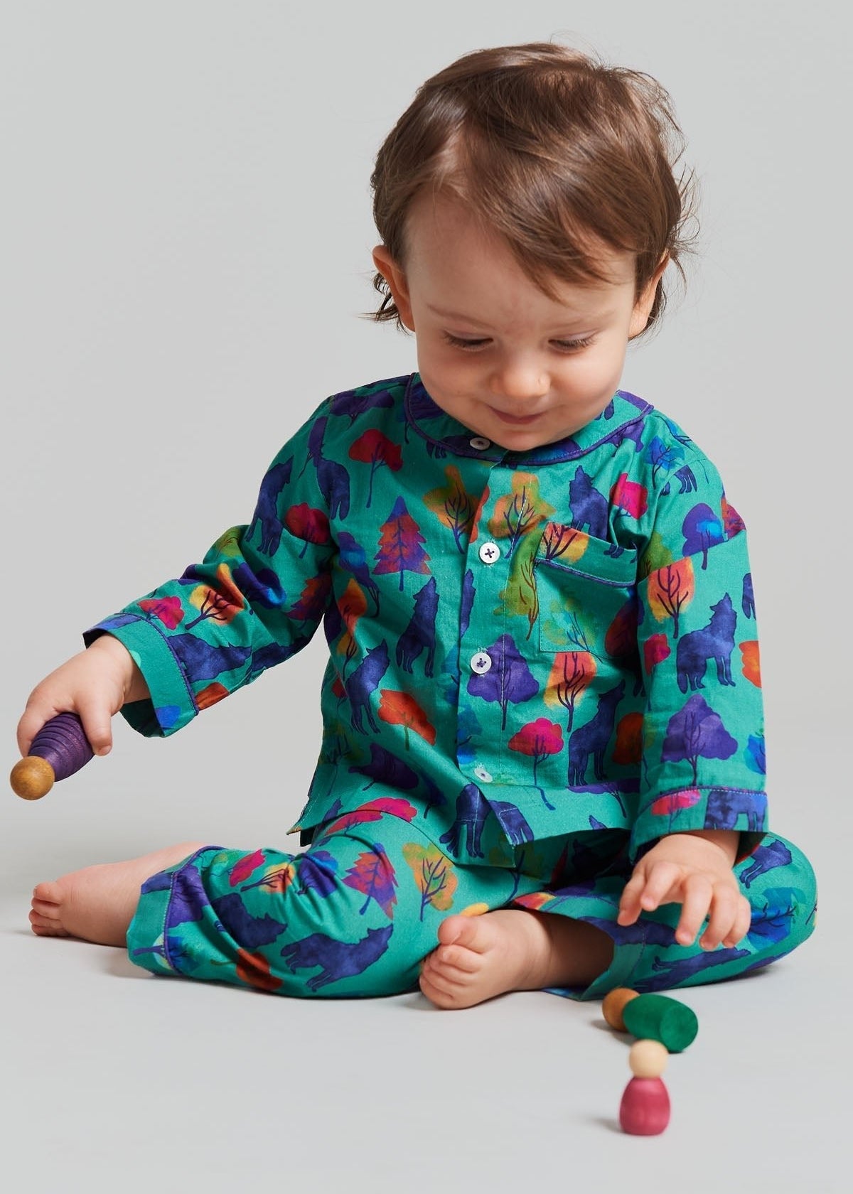 a whimsical howl - organic cotton baby pyjama set - Kutti Lulu
