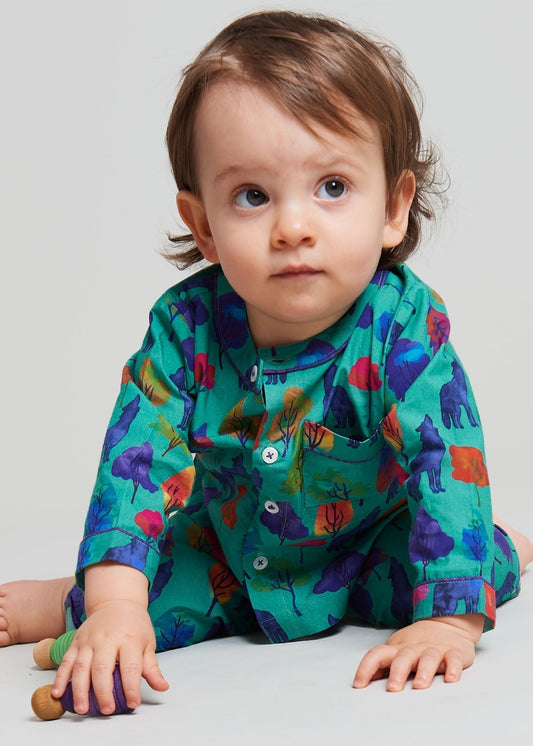 a whimsical howl - organic cotton baby pyjama set - Kutti Lulu