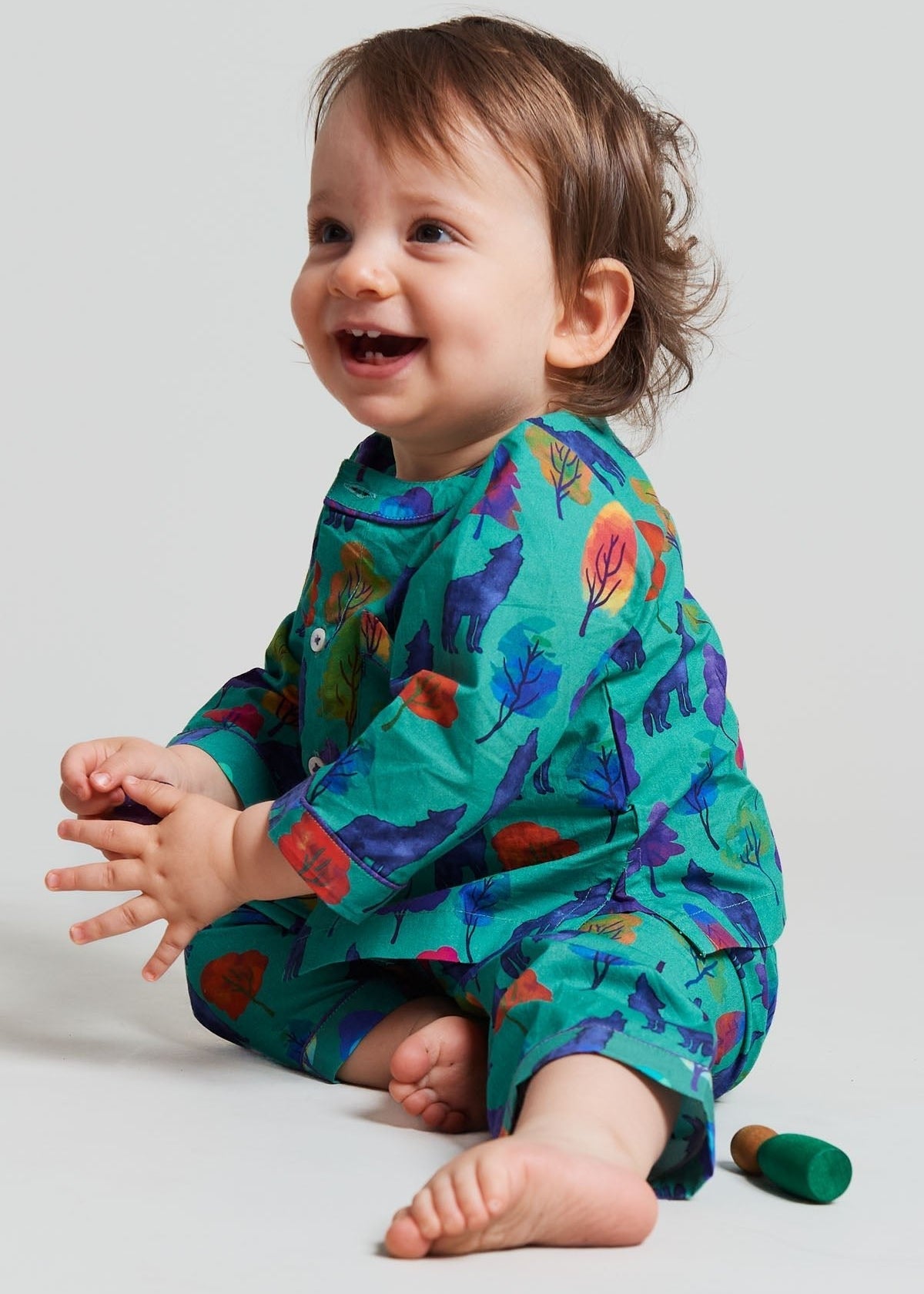 a whimsical howl - organic cotton baby pyjama set - Kutti Lulu