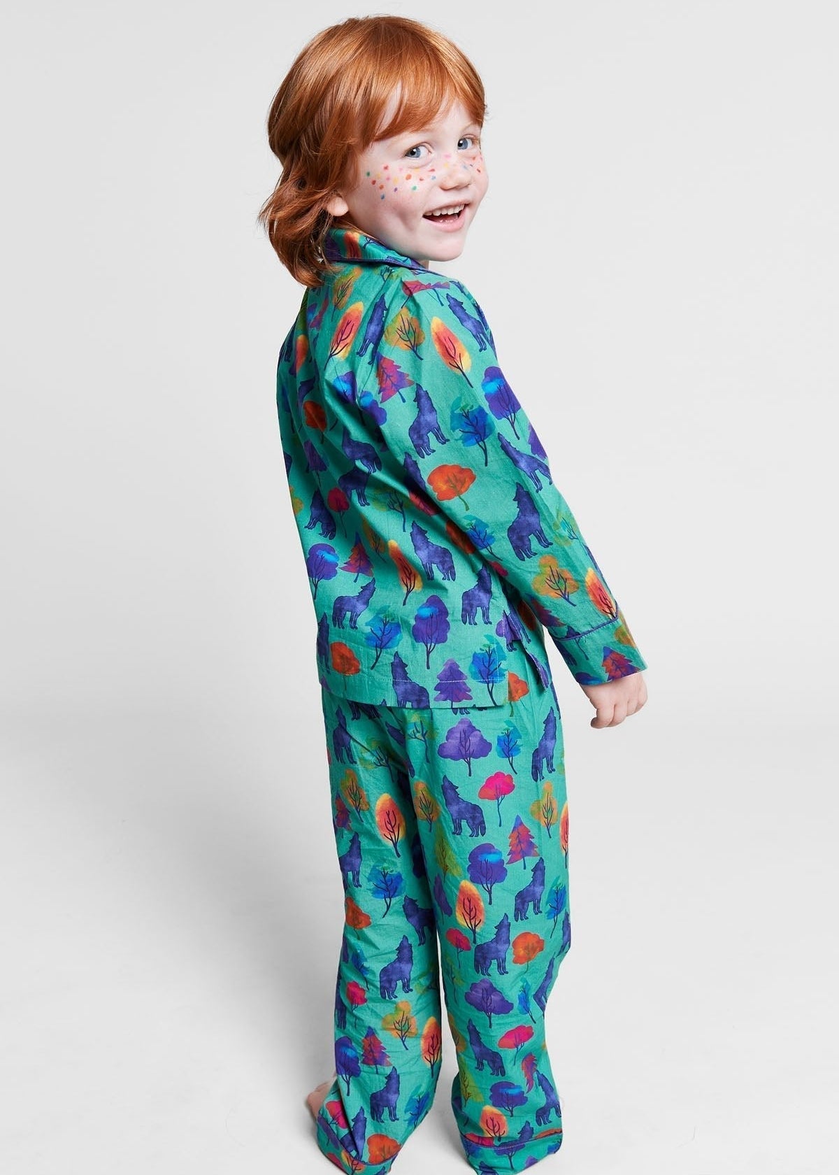 a whimsical howl - organic cotton kids pyjama set - Kutti Lulu