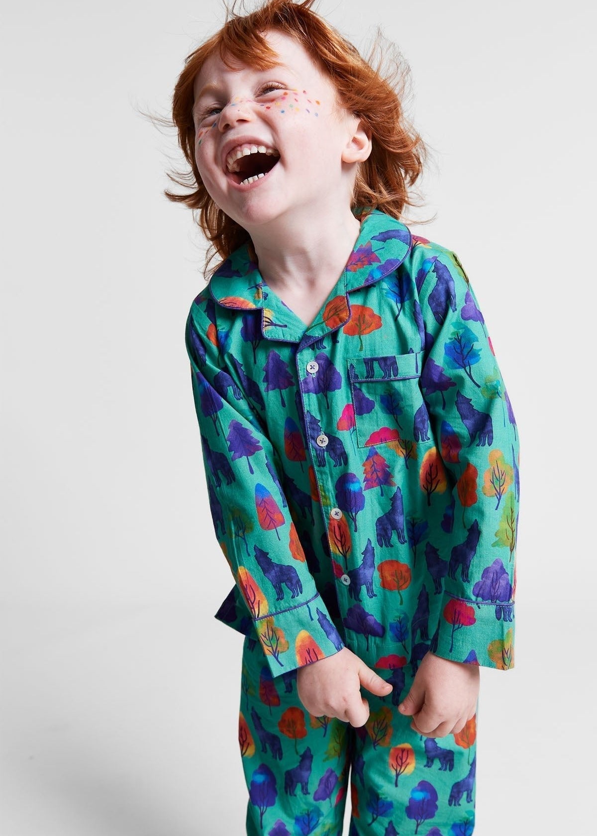 a whimsical howl - organic cotton kids pyjama set - Kutti Lulu