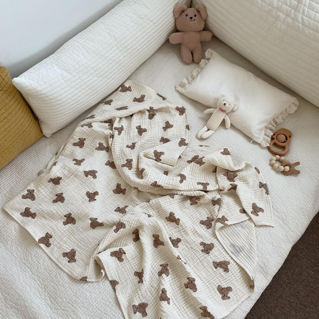 The Bear Muslin Blanket Swaddle