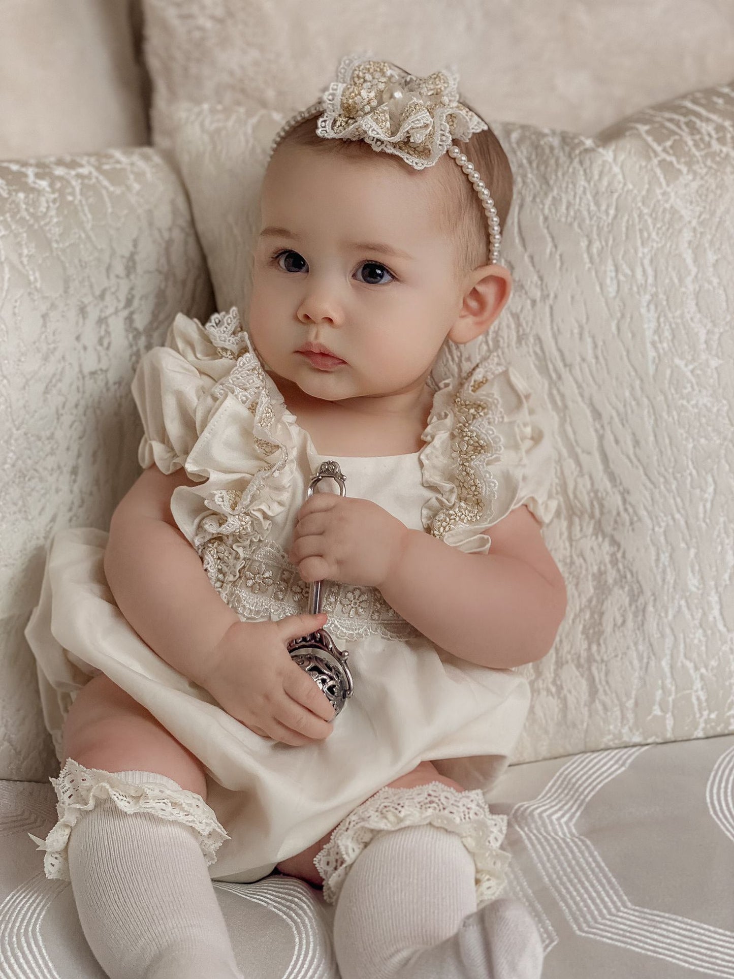Rose & Albert Premium Collection Ivory Romper - Rose & Albert