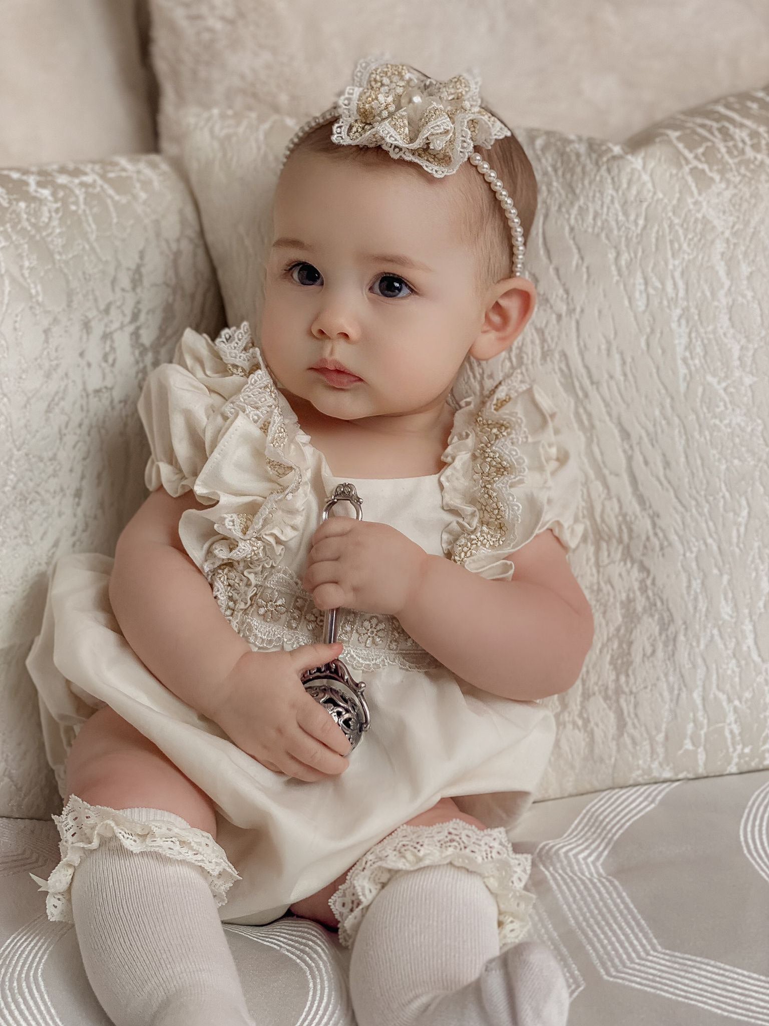Rose & Albert Premium Collection Ivory Romper - Rose & Albert