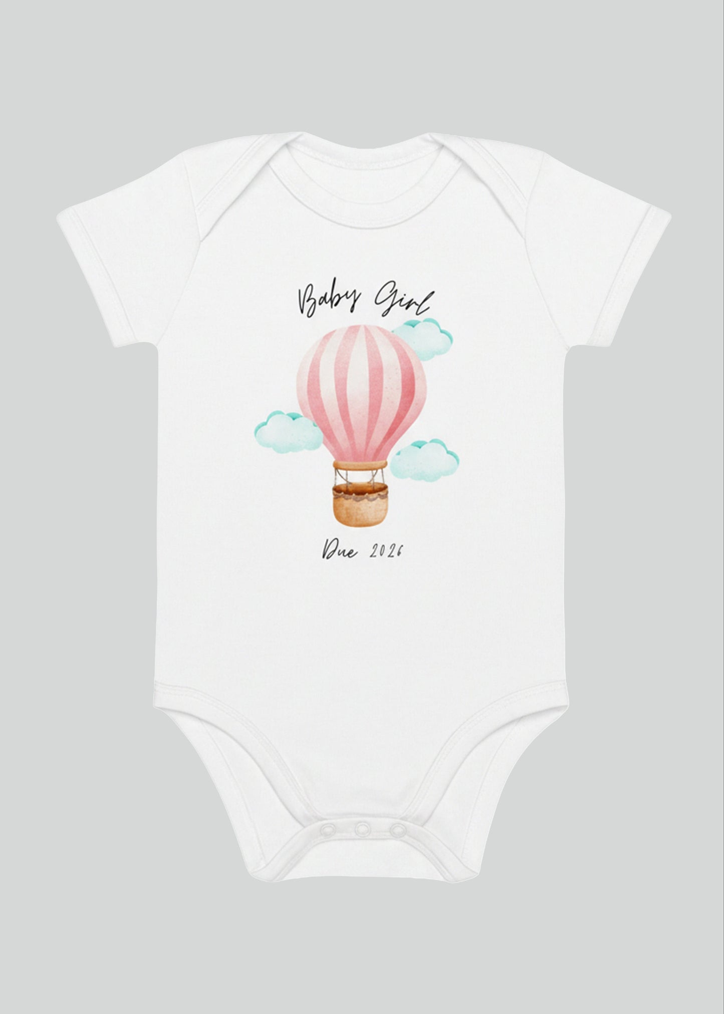 Baby Girl Due Personalised Name Bodysuit