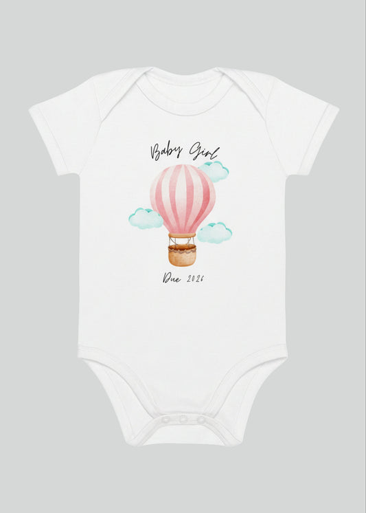 Baby Girl Due Personalised Name Bodysuit