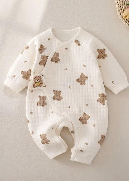The Happy Bear Boucle Wrap Baby Grow Romper