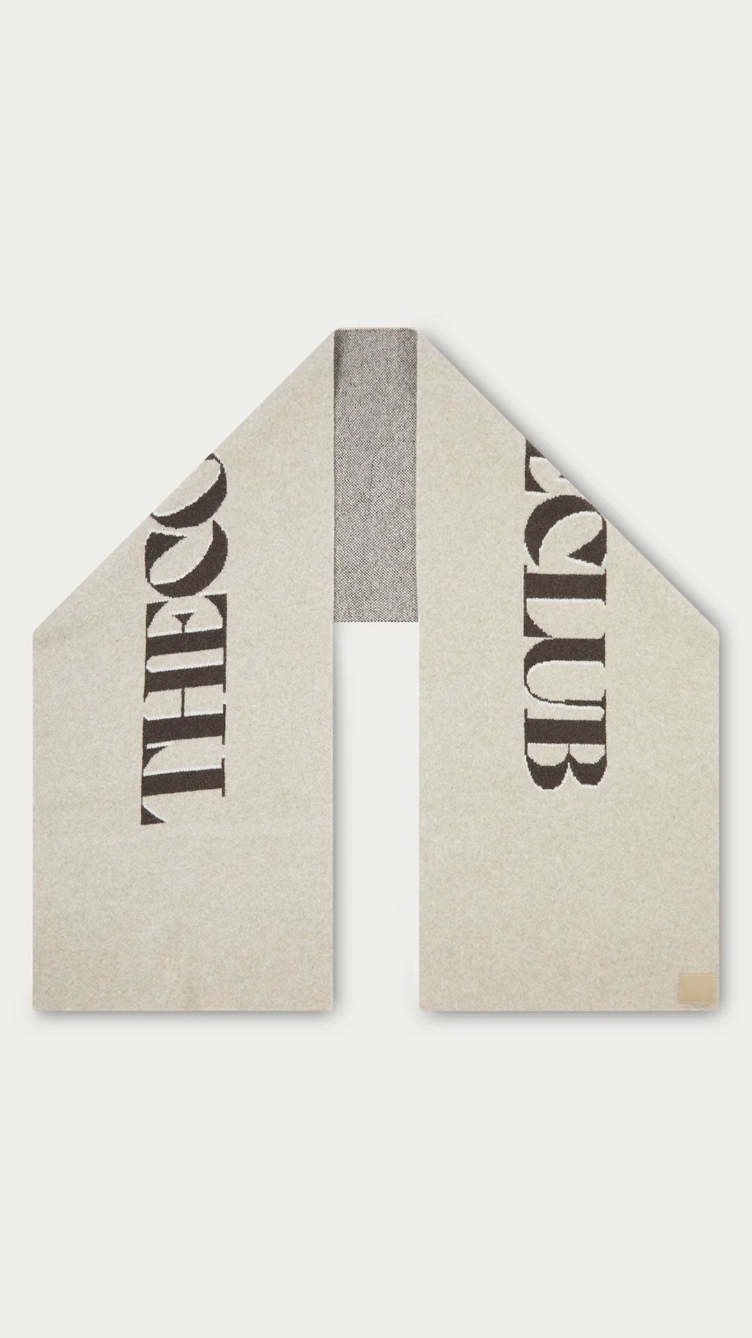 FLUFFY KNIT COPYRIGHT SCARF - BEIGE