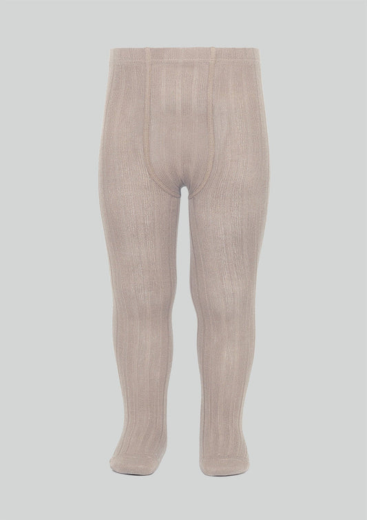 Condor Dark Ribbed Tights in Beige