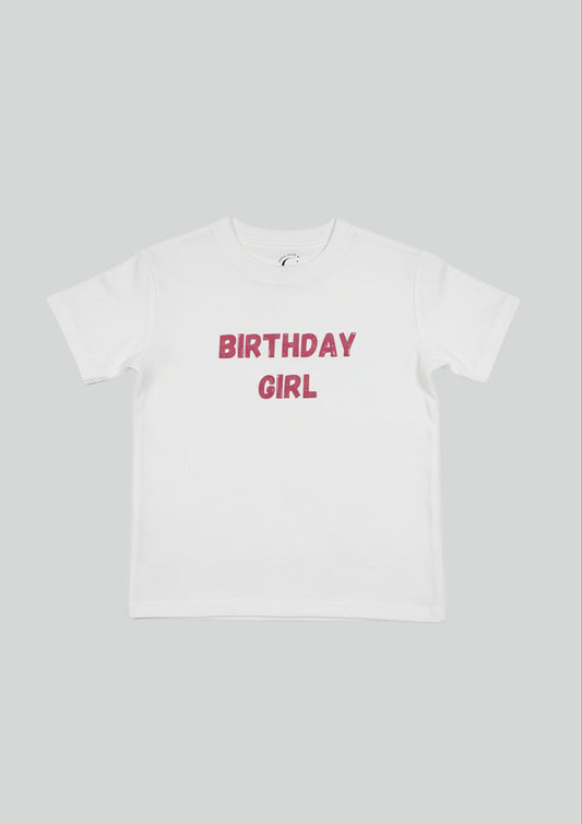Sample Sale Birthday Girl T Shirt in White