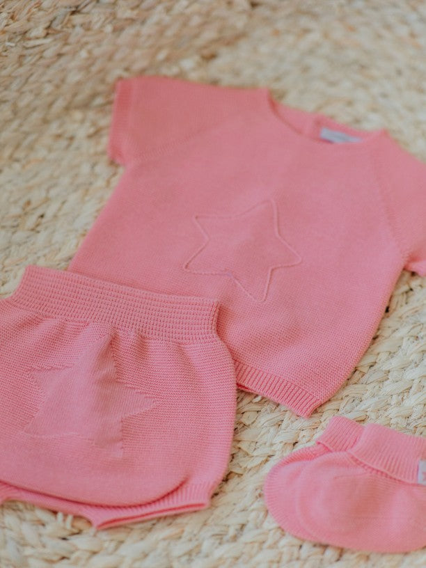 Wedoble Coral Star Top & Shorts Set - Rose & Albert