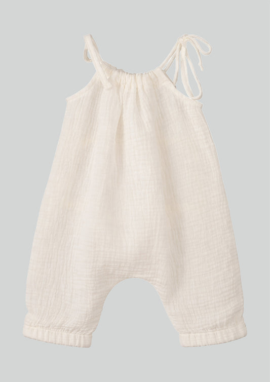 Calamaro Baby Cream Cheesecloth Jumpsuit