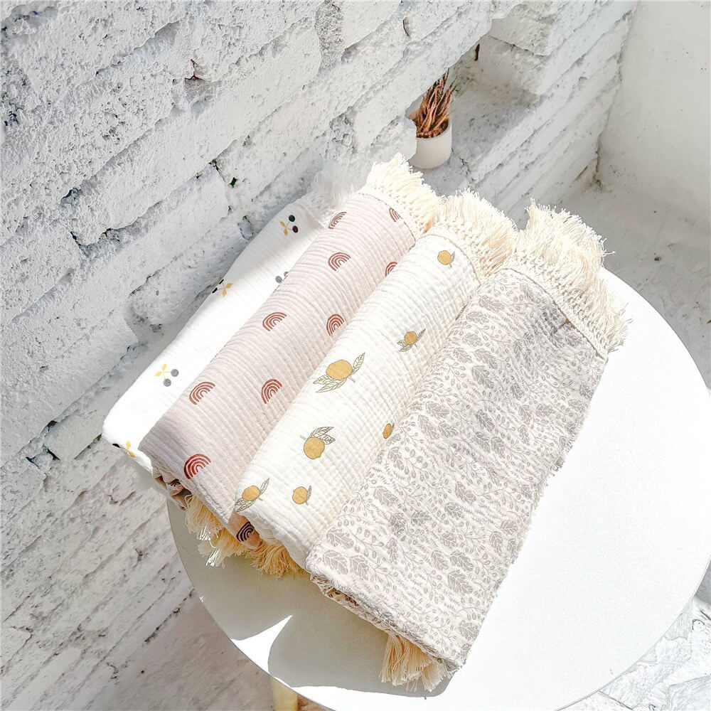 The Tassel Blanket Swaddle Multiple Prints
