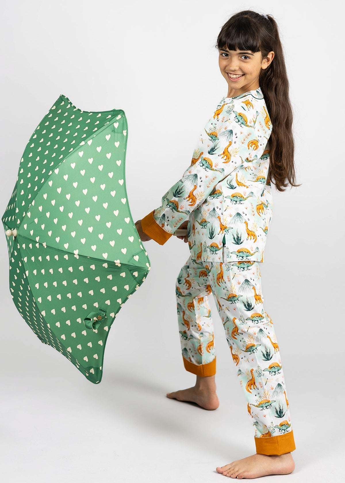 dinosaur summit - organic cotton kids pyjama set - Kutti Lulu