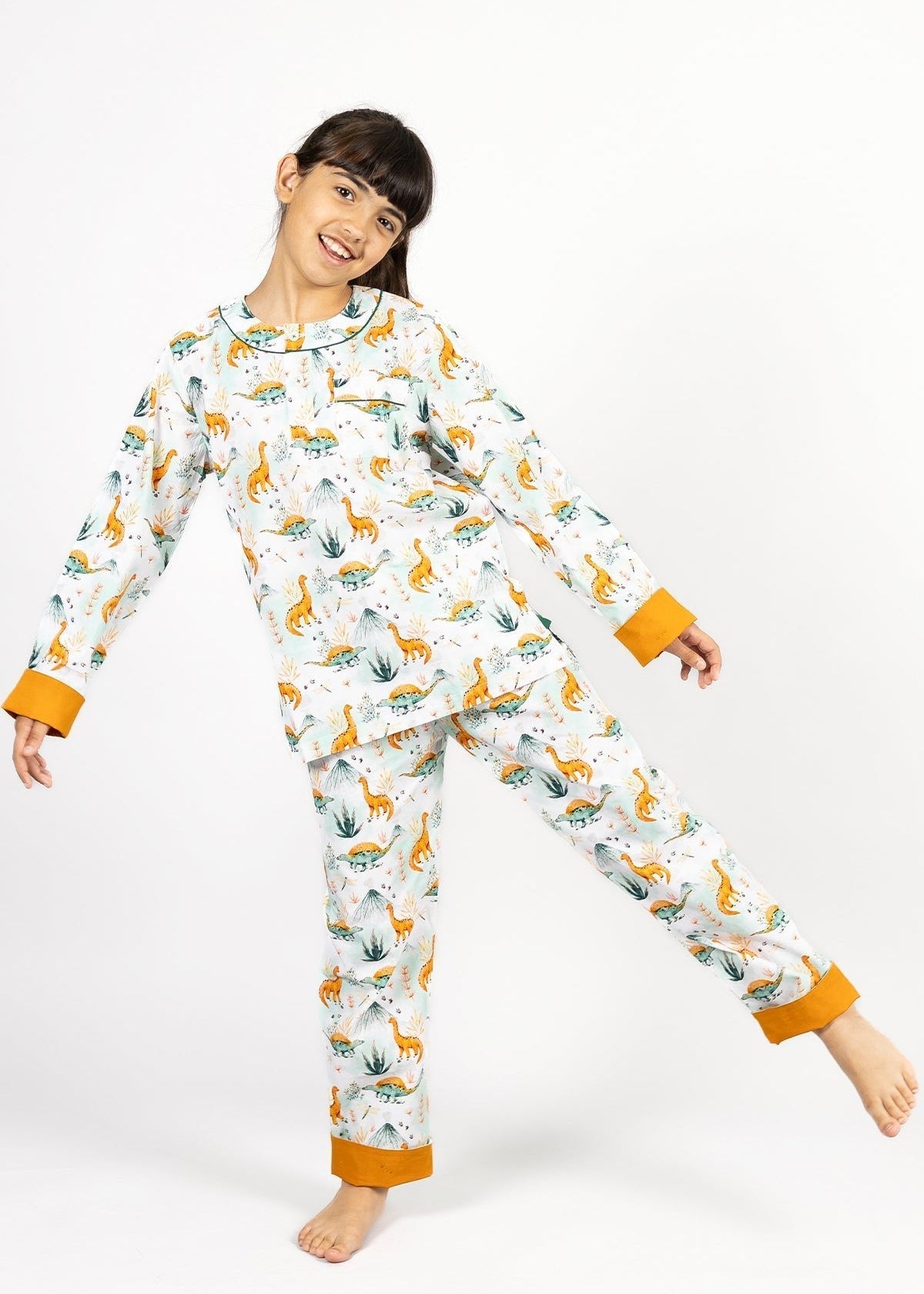 dinosaur summit - organic cotton kids pyjama set - Kutti Lulu