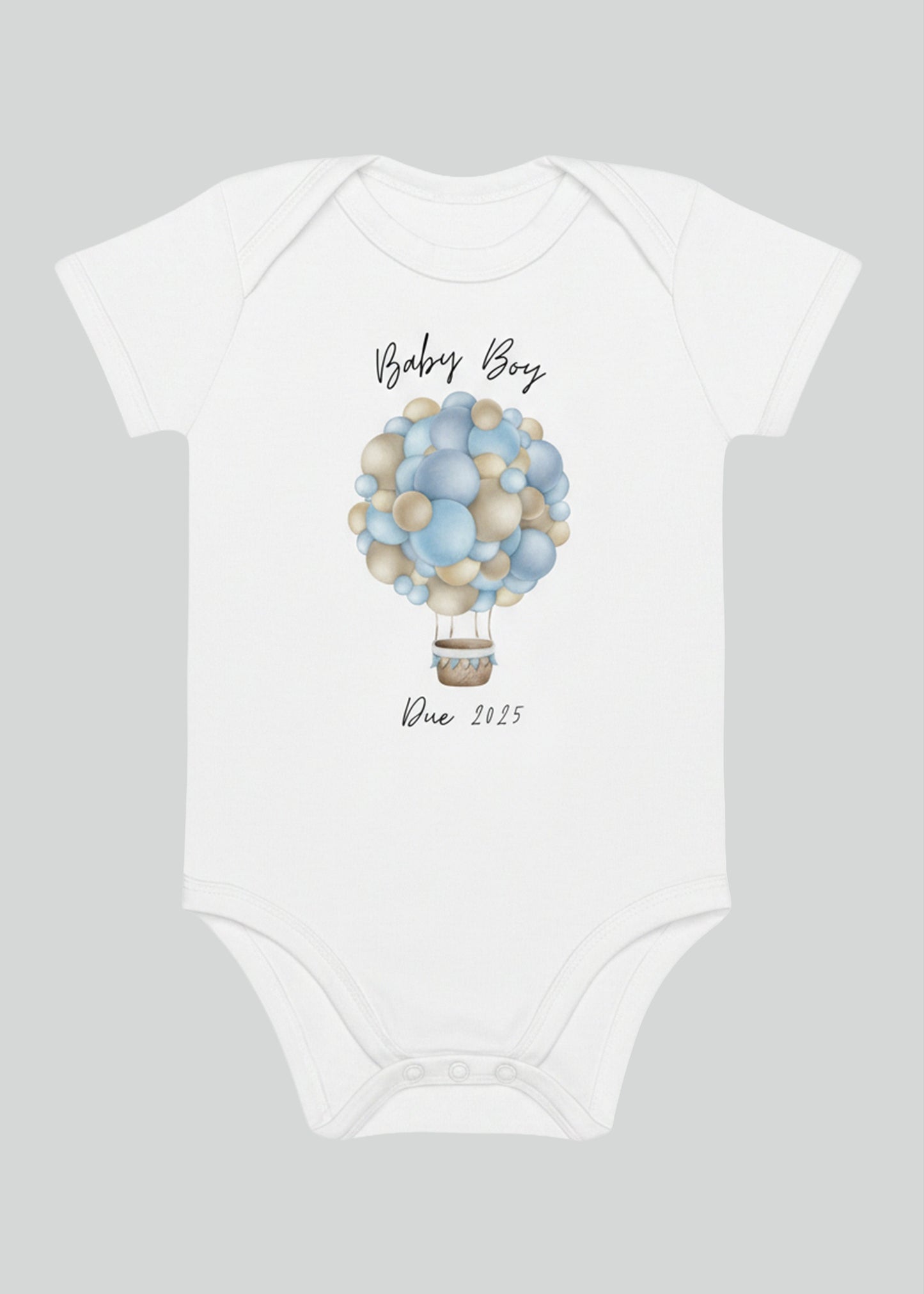 Baby Boy Due Personalised Name Bodysuit