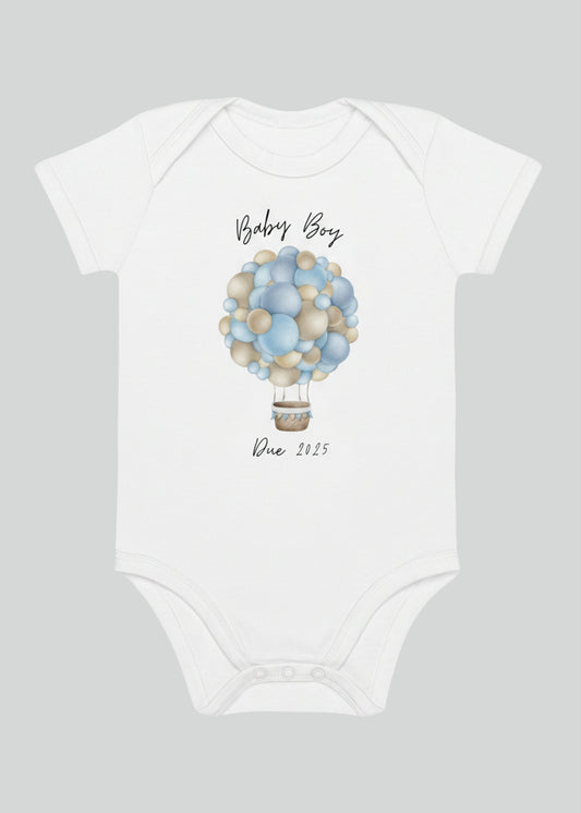 Baby Boy Due Personalised Name Bodysuit