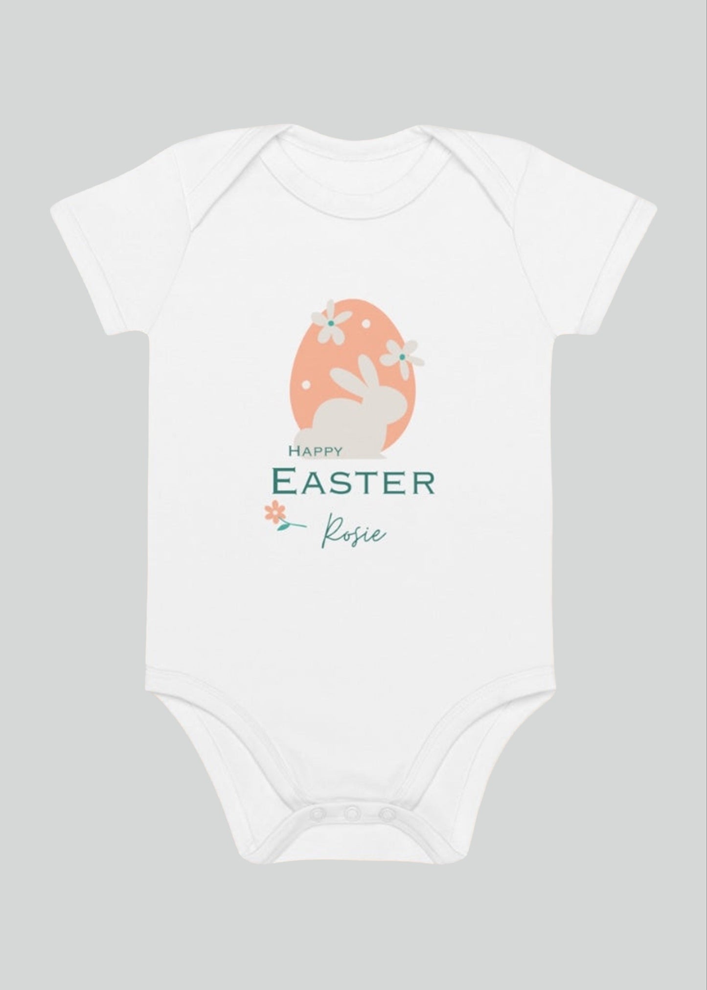 Happy Easter Personalised Bunny Print Bodysuit