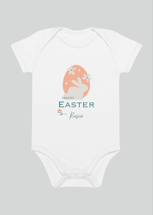 Happy Easter Personalised Bunny Print Bodysuit