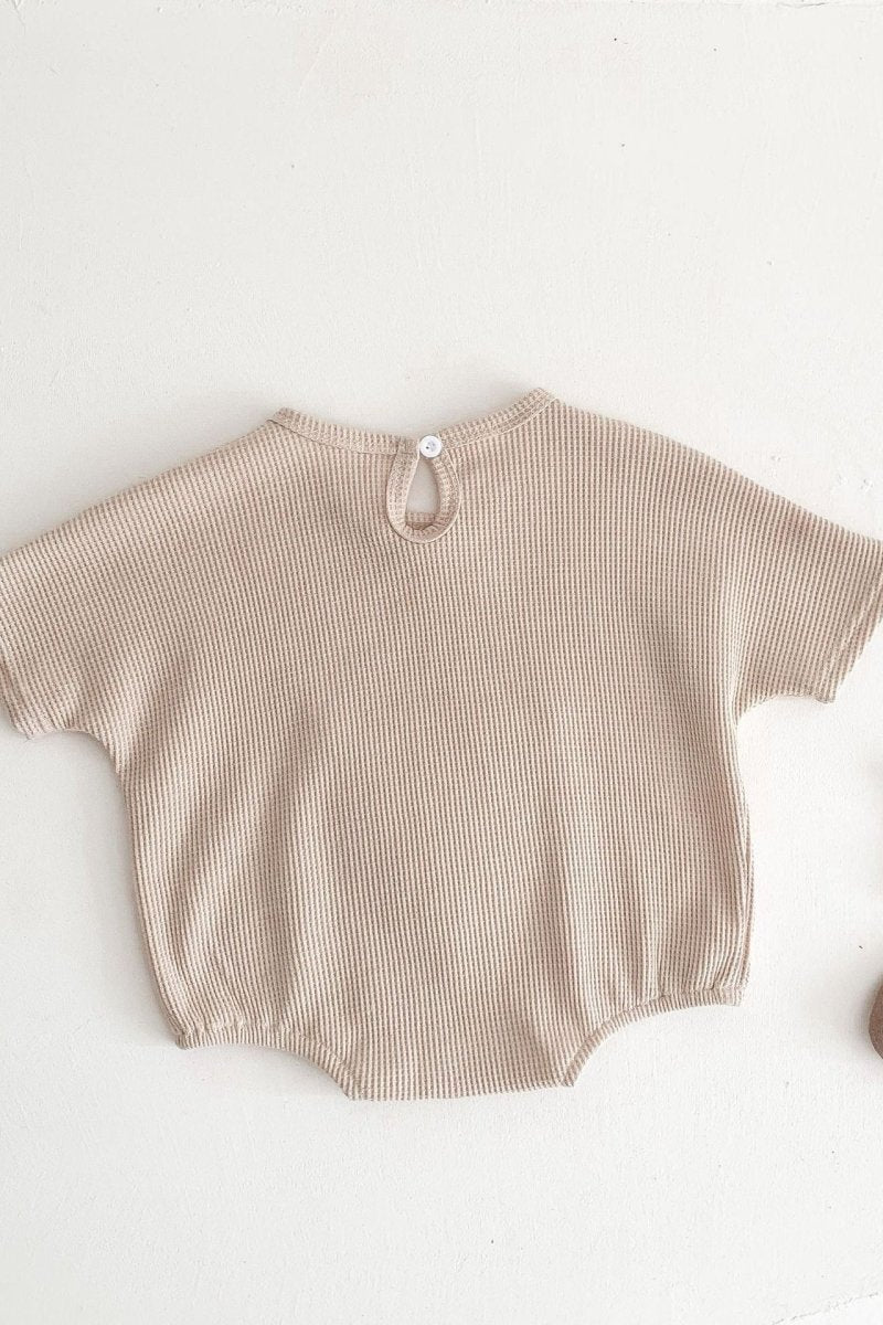 Waffle Bear Bodysuit Brown or Creme - Cozy Crew Club