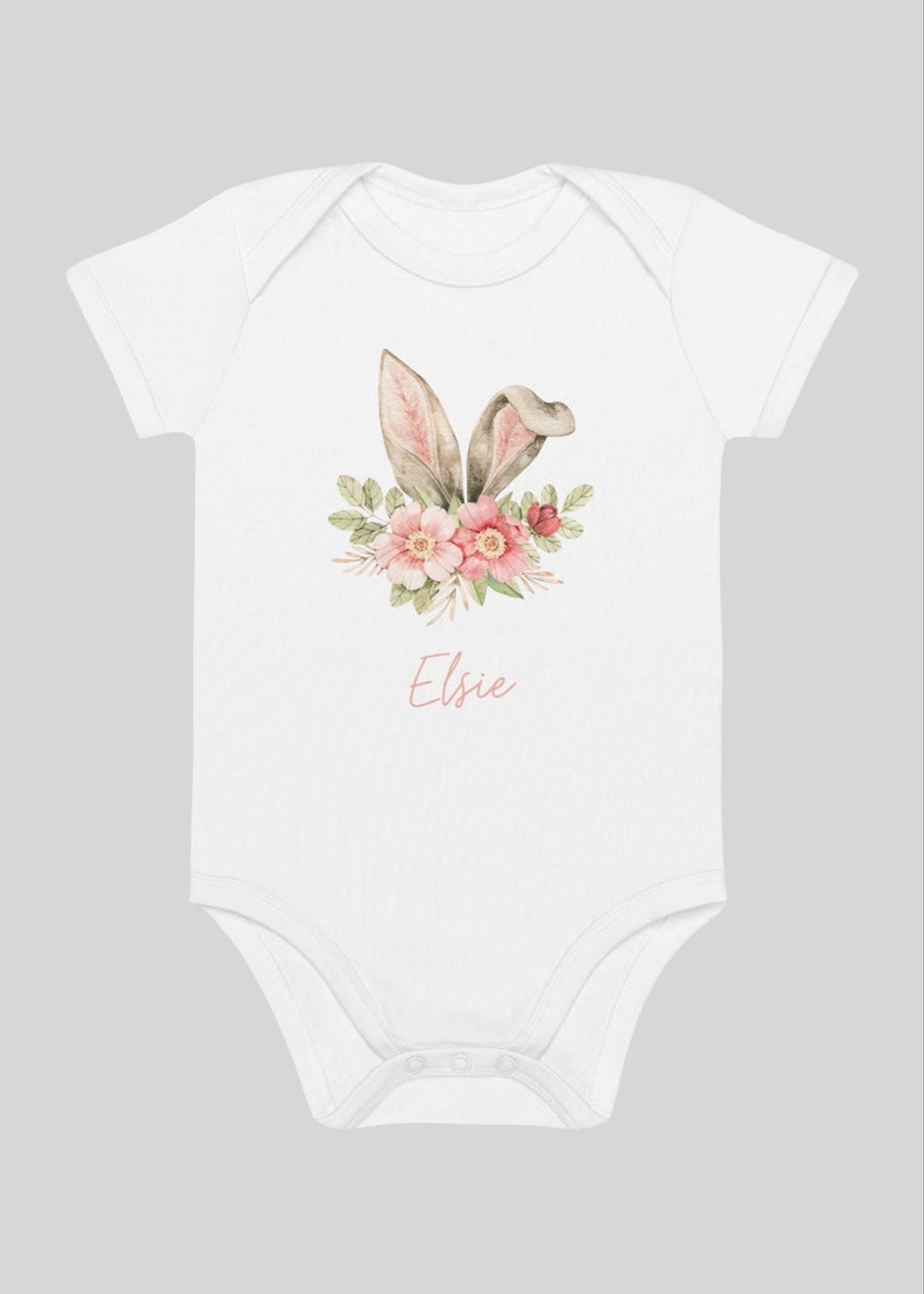 Easter Bunny in Bloom Personalised Name Bodysuit