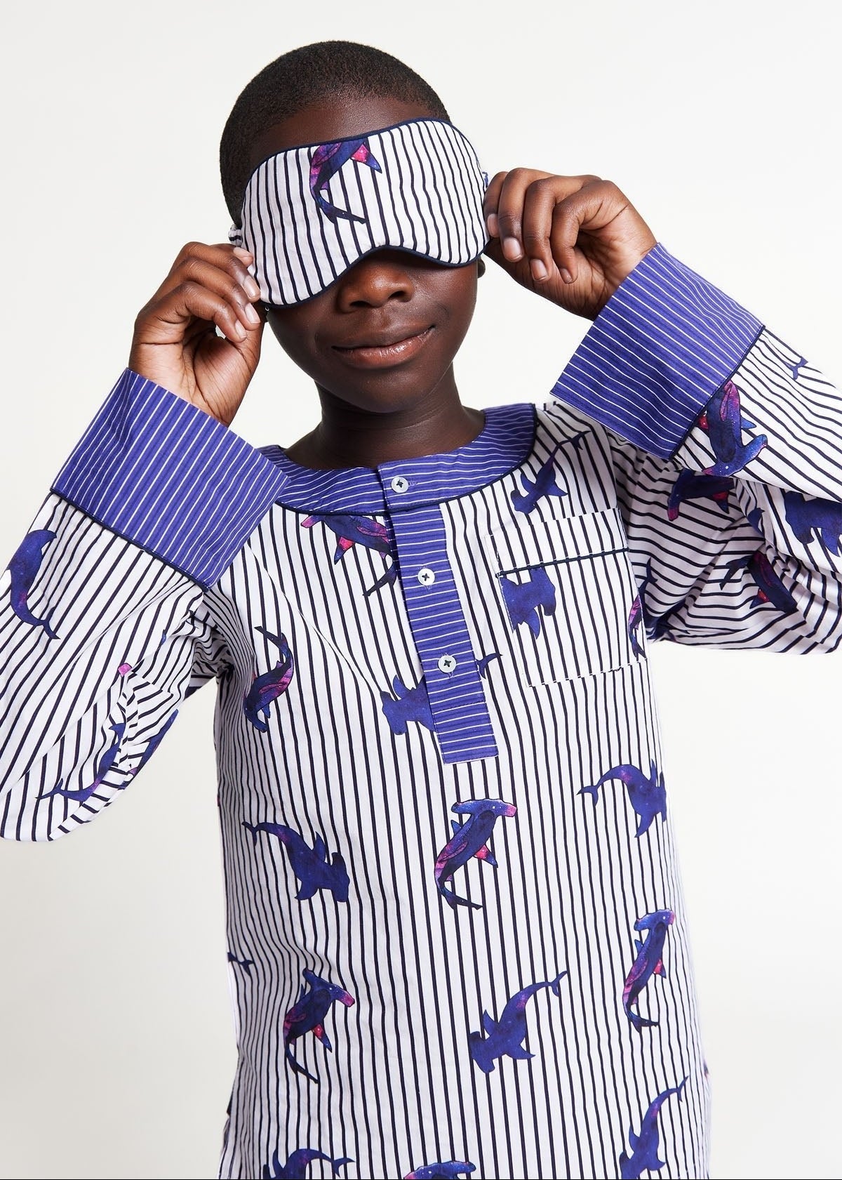 galactic sharks - organic cotton kids pyjama set - Kutti Lulu