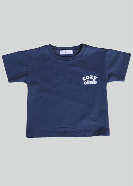 Cozy Crew Club Graphic Tee in Blue