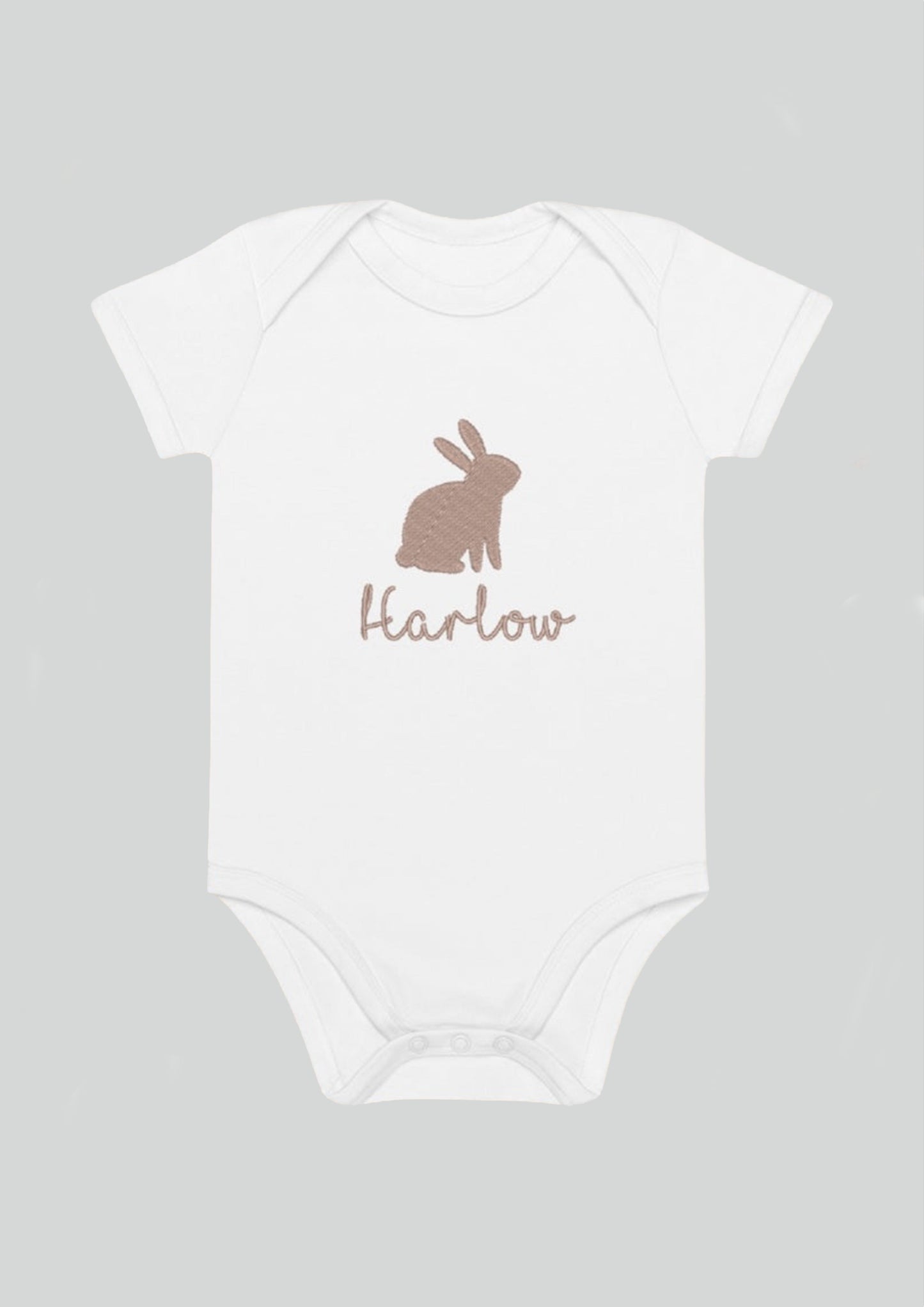 Easter Bunny Name Personalised Embroidered Bunny Bodysuit in Red