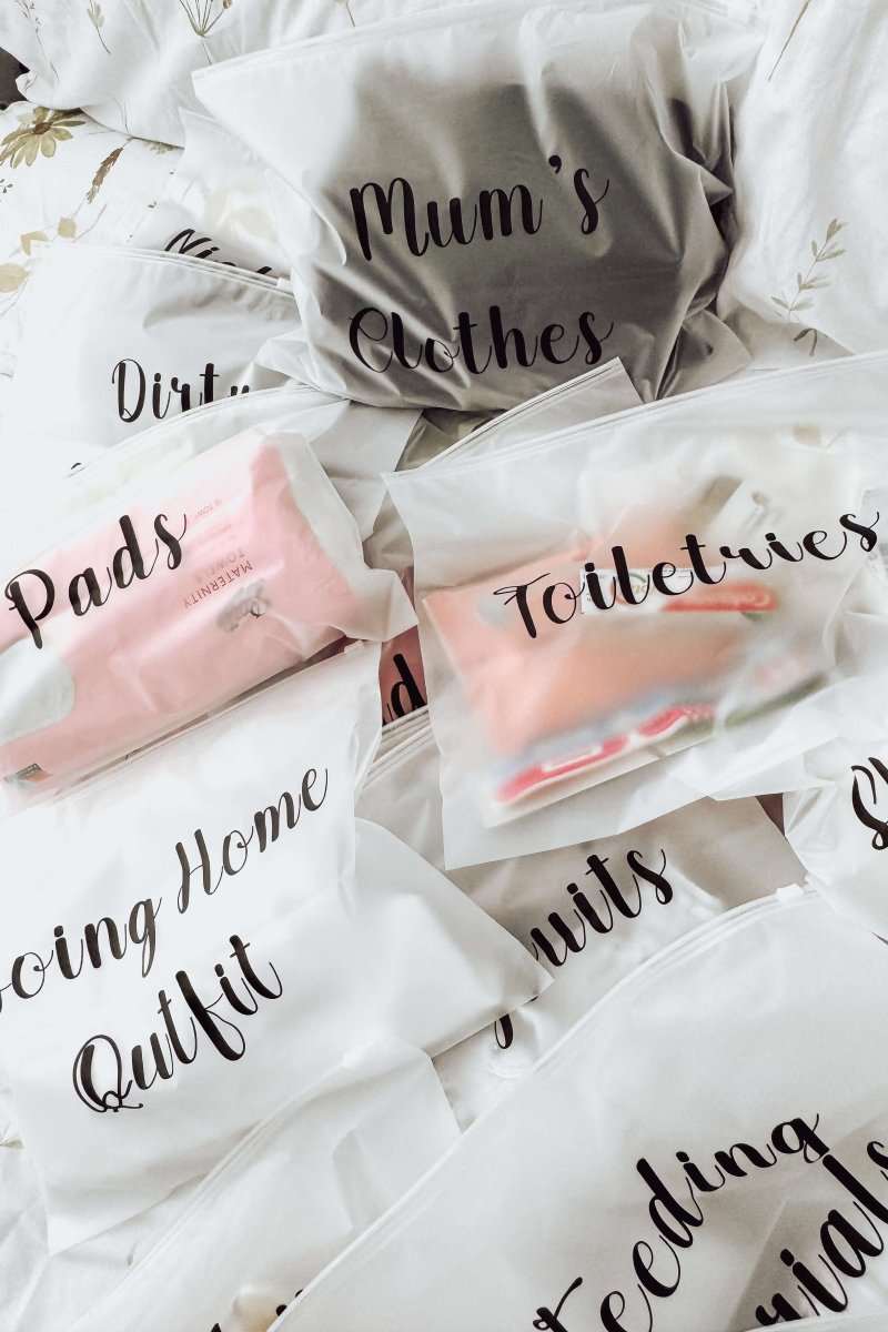 Maternity Bag Organizers x14 | Zip Lock Reusable Bags Set | Baby Shower Essentials - Cozy Crew Club