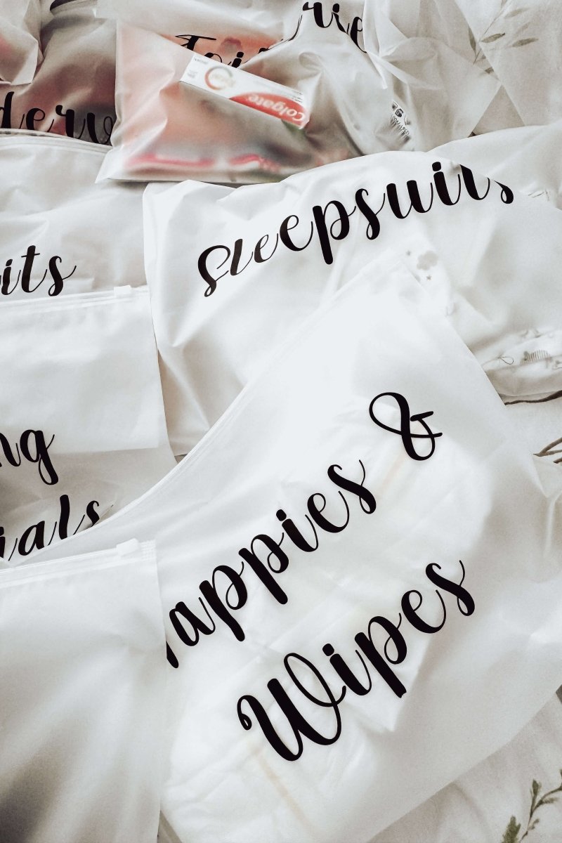 Maternity Bag Organizers x14 | Zip Lock Reusable Bags Set | Baby Shower Essentials - Cozy Crew Club