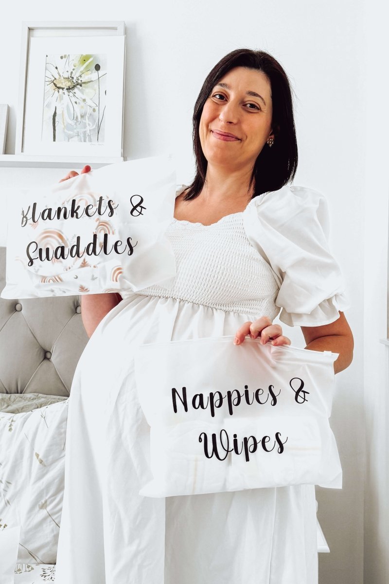Maternity Bag Organizers x14 | Zip Lock Reusable Bags Set | Baby Shower Essentials - Cozy Crew Club
