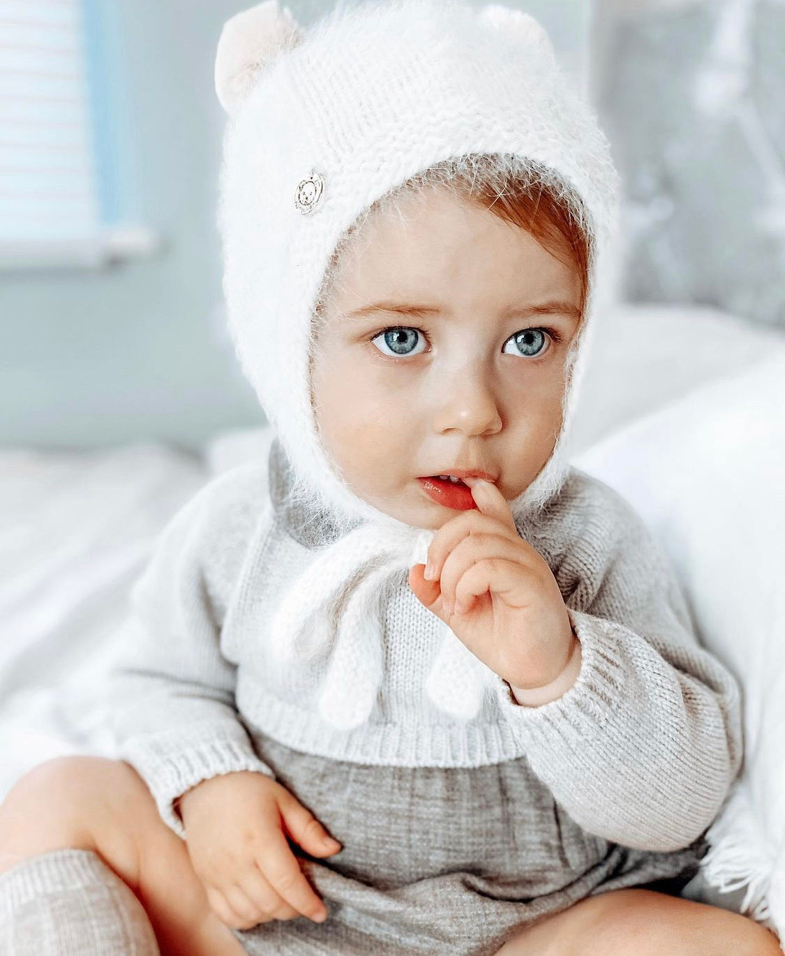 Petite Maison Kids White 'Teddy' Cashmere Hat - Rose & Albert
