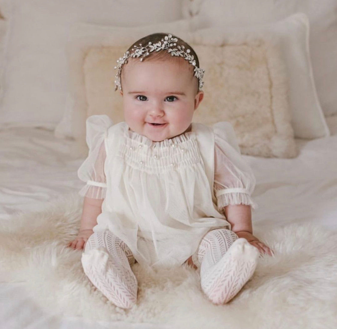 Petite Maison Kids Ivory 'Bella' Romper - Rose & Albert