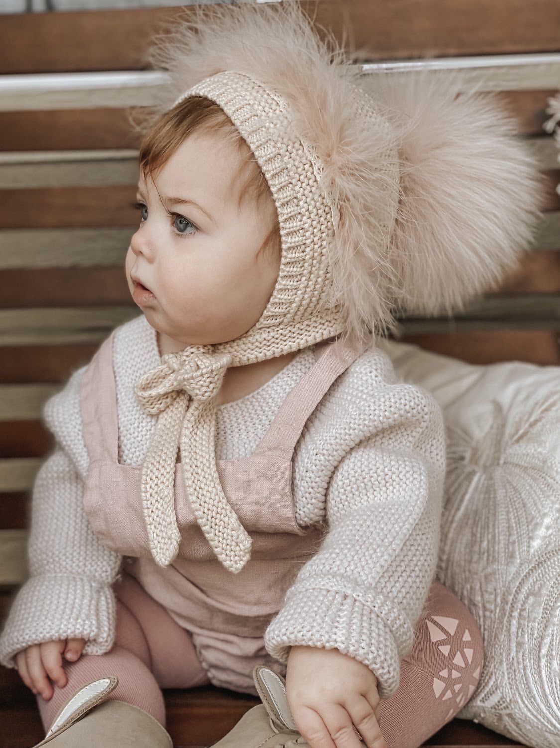 Petite Maison Kids Pink Lion Bonnet - Rose & Albert