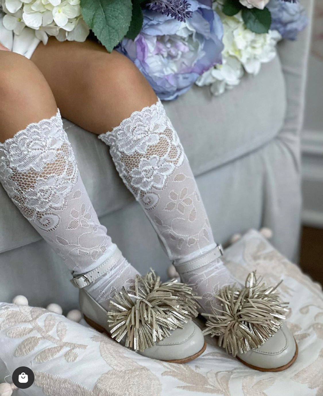 Petite Maison Kids Floral Lace Socks - Rose & Albert