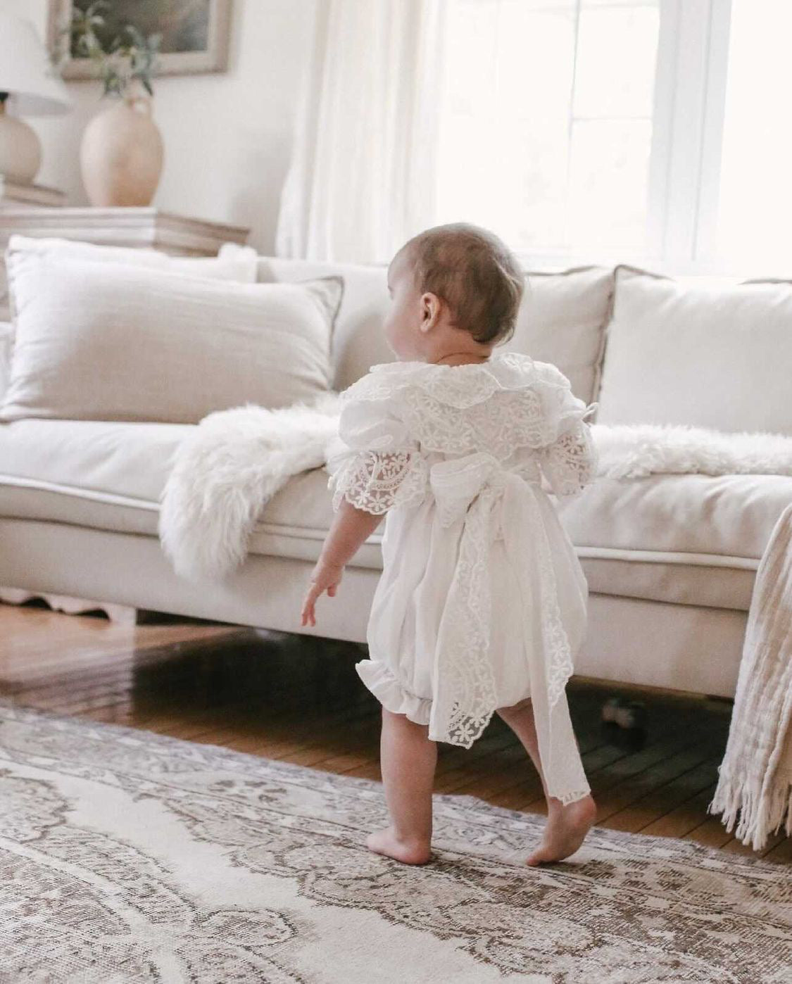 Petite Maison Kids Katherine embroidered linen romper - Rose & Albert