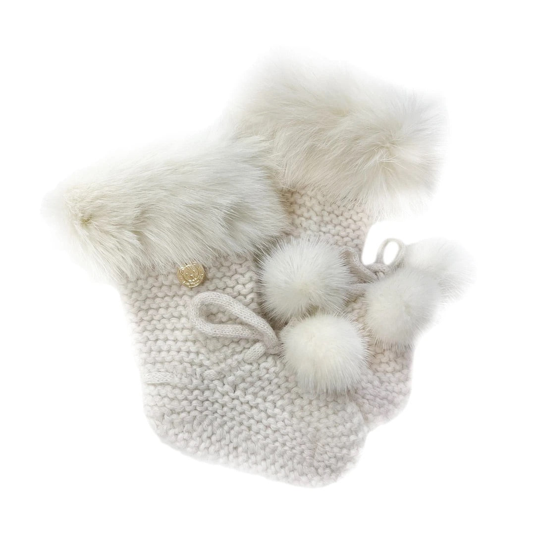 Petite Maison Kids Ivory Angora Valenki Booties - Rose & Albert
