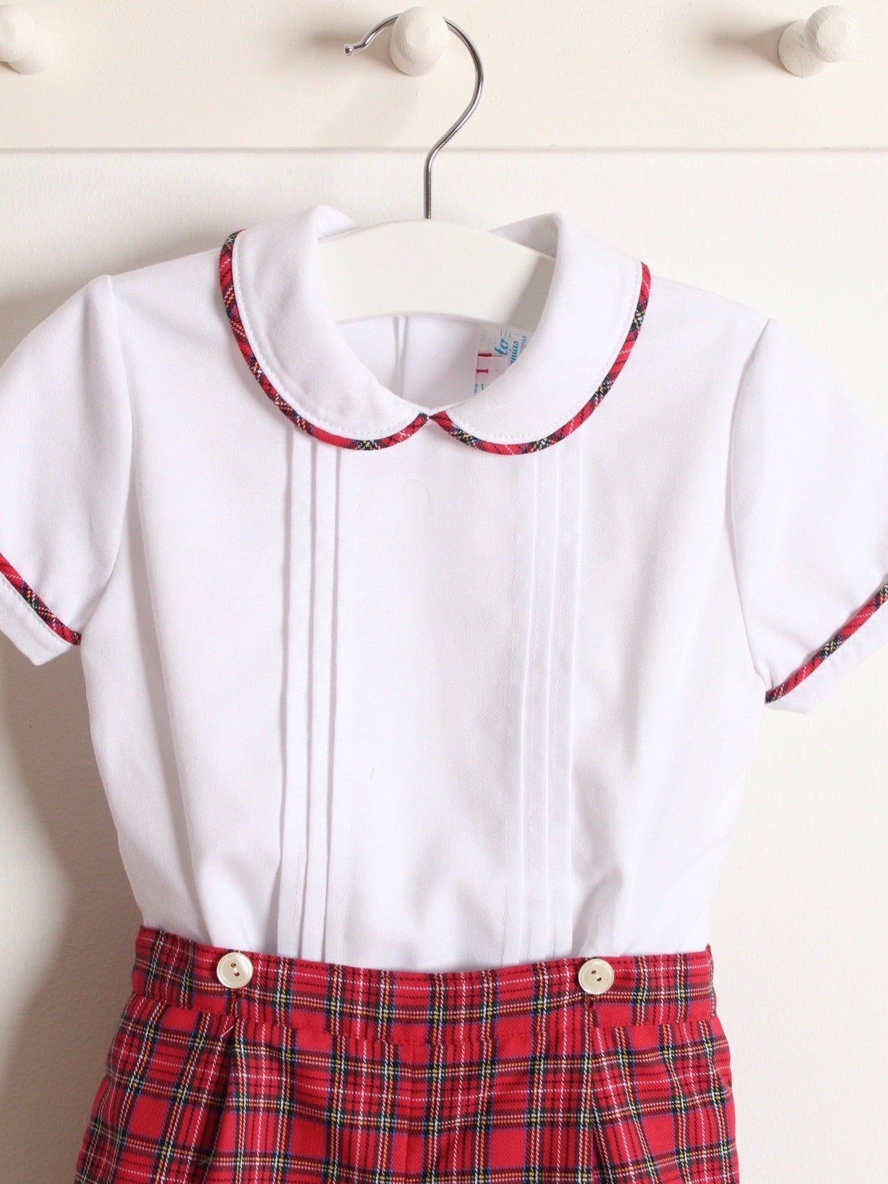Artesanias Filitia 'Jonas' Red Tartan Short Set - Rose & Albert