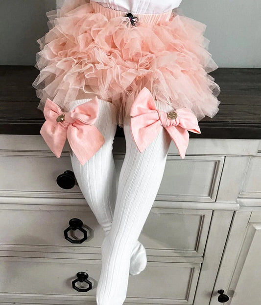 Petite Maison Kids Emma Pink Linen Bow Socks - Rose & Albert