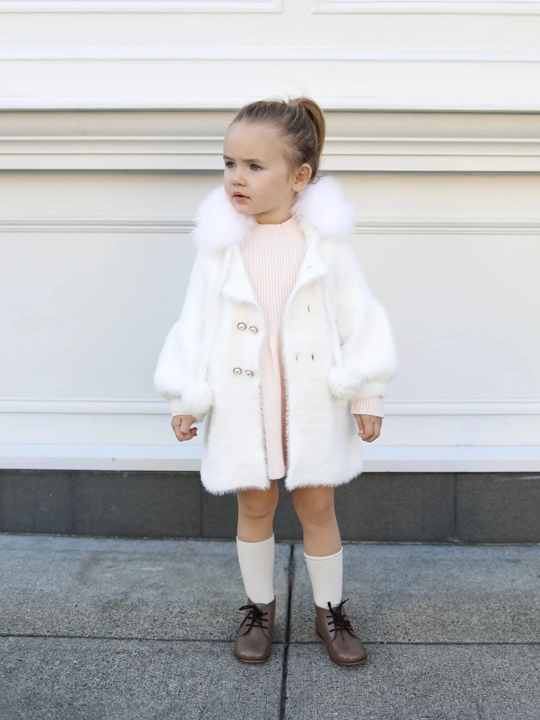 Petite Maison Kids 'Milana' Sweater Coat - Rose & Albert