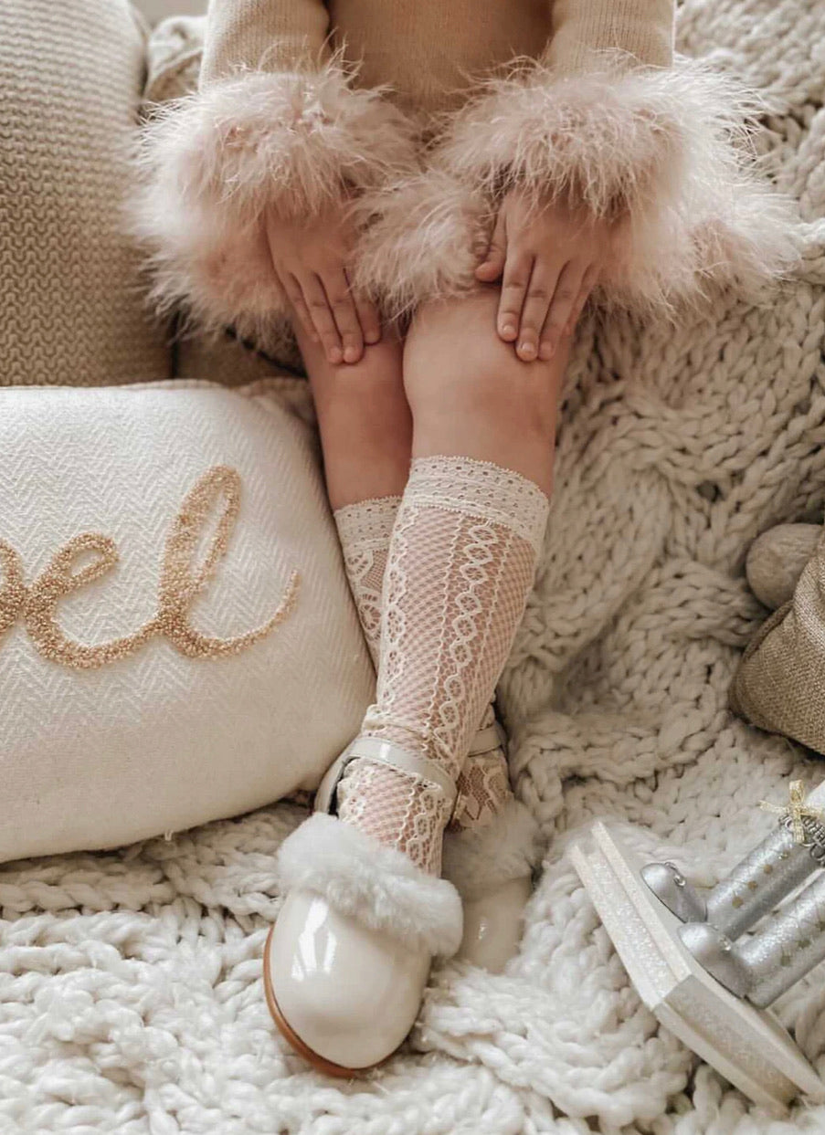 Petite maison kids white daisy lace socks - Rose & Albert