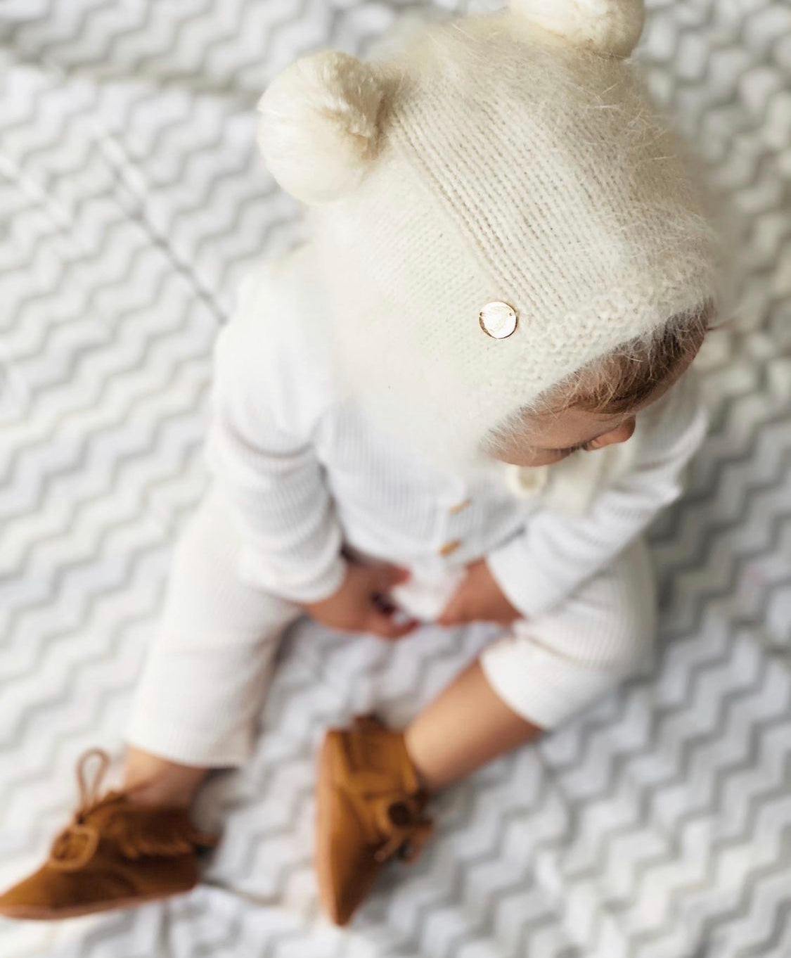 Petite Maison Kids Oatmeal 'Teddy' Cashmere Hat - Rose & Albert