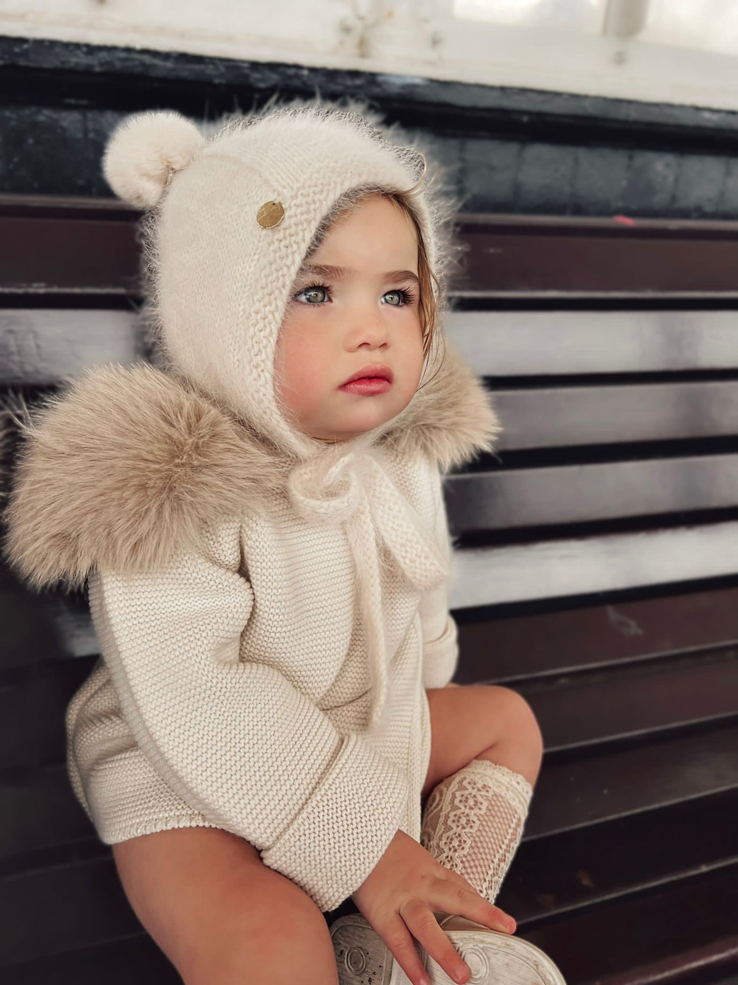 Petite Maison Kids Oatmeal 'Teddy' Cashmere Hat - Rose & Albert