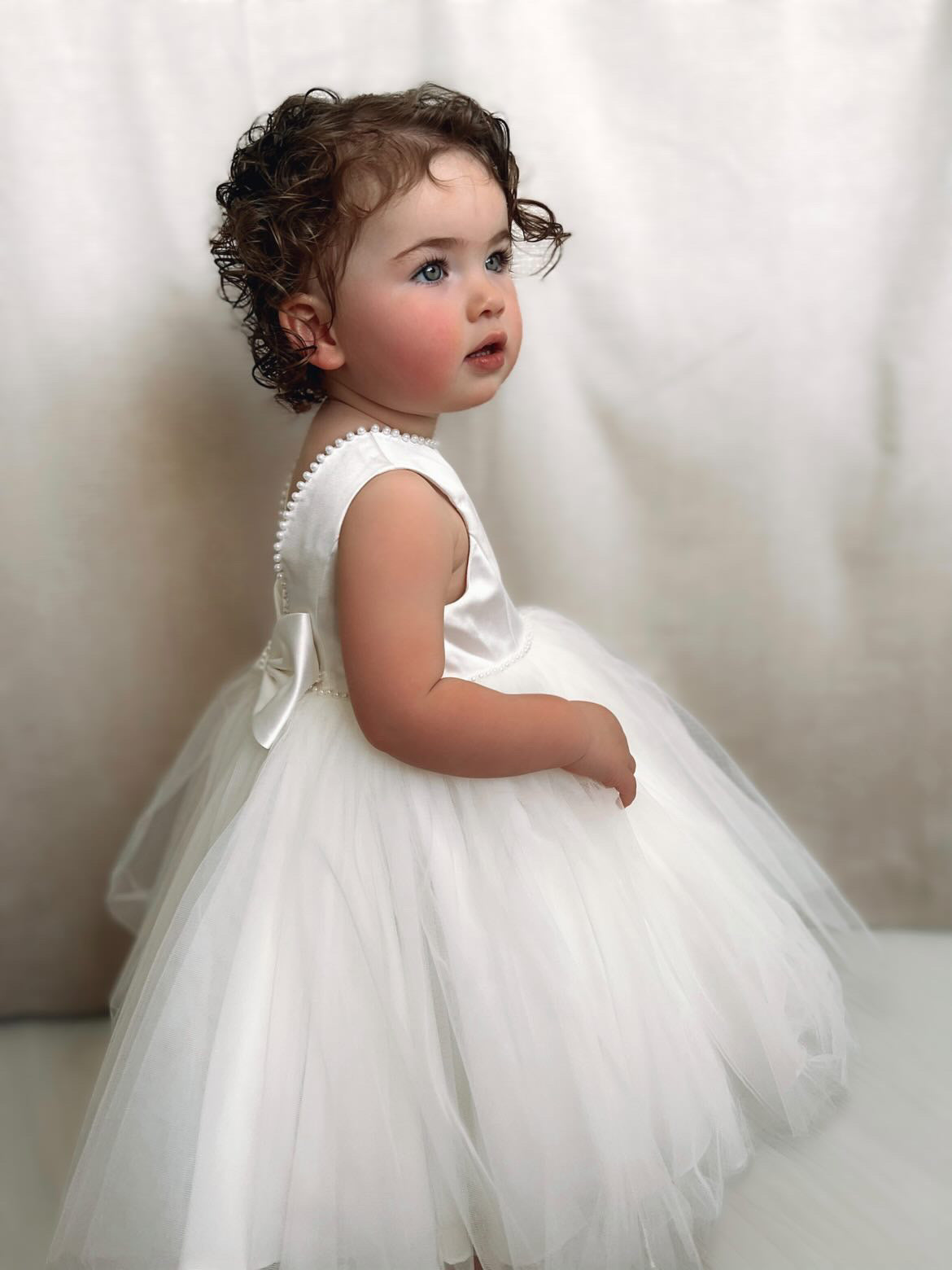 Sarah Louise Ivory Pearl Occasion Dress - Rose & Albert